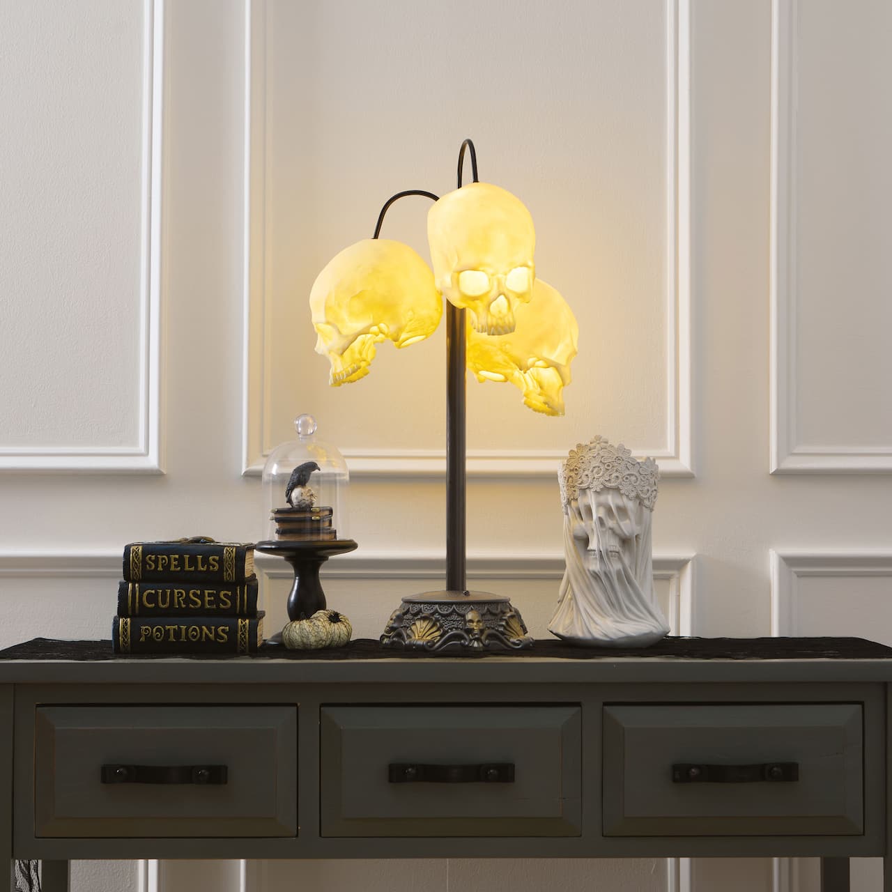 3ct. Warm White LED Skull Lamp by Ashland®